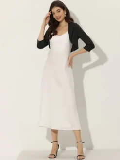 Allegra K Women's Elegant Evening Wedding Lapel Collar Bolero Shrugs -Allegra K GUEST f8628e1a 1730 4850 87b2 3a7d6986d45f