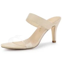 Allegra K Women's Clear Strap Stiletto Heel Slides Sandals -Allegra K GUEST f8f7f0eb 9d6c 46c1 bfee bfc5a6e8fc53
