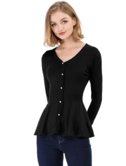 Allegra K Women's V Neck Long Sleeve Ribbed Pullover Knitted Peplum Top 27 Allegra K Women's V Neck Long Sleeve Ribbed Pullover Knitted Peplum Top -Allegra K GUEST f92dc4fe d018 45f0 be41 79fef319bfe1