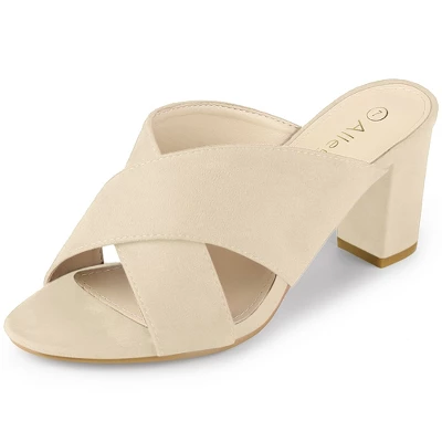 Allegra K Women's Crisscross Strap Block Heel Slide Sandals 14 Allegra K Women's Crisscross Strap Block Heel Slide Sandals - Image 14