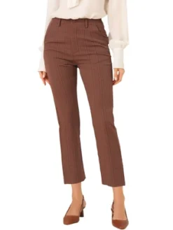 Allegra K Women's Plaid High Waist Elastic Back Office Work Ankle Pants -Allegra K GUEST fac45895 9063 4f55 9fc3 4568eadbd790