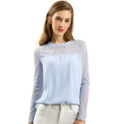Allegra K Women's Elegant Lace Sleeve Top Scalloped Trim Summer Casual Chiffon Blouse -Allegra K GUEST fcce2649 6a20 44d8 a04b bfd7f7628858