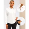 Allegra K Women's Collared Long Sleeve Button Down Work Office Blouse