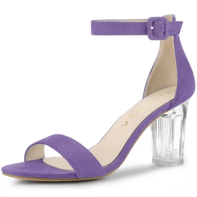 Allegra K Women's Ankle Strap Clear Heel Chunky Heels Sandals 9 Allegra K Women's Ankle Strap Clear Heel Chunky Heels Sandals - Image 9