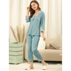 Allegra K Women’s Pajama Sets Sleepwear Soft Night Suit Lounge Sets