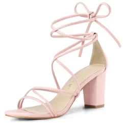 Allegra K Women's Strappy Straps Lace Up Chunky Heel Sandals -Allegra K GUEST ff223c8f 2434 4933 be52 cfe260f7dba7